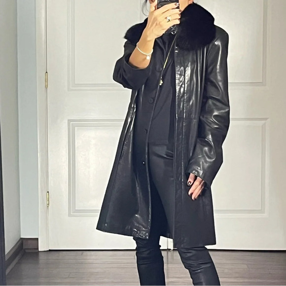 Vintage Leather Penny Lane Coat size L - Picture 6 of 13